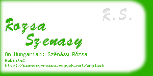 rozsa szenasy business card