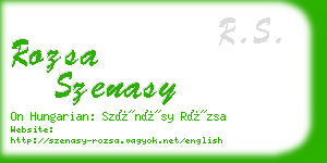 rozsa szenasy business card